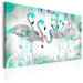 Canvas Turquoise Flamingos - Gray Birds with Artistic Turquoise Color 98148 additionalThumb 2