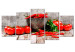 Canvas Print Red Vegetables (5-part) Concrete Wide - Still Life of Bell Peppers 107958