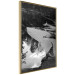 Wall Poster Pond - black and white landscape of a calm lake surface with gray streaks 115058 additionalThumb 4