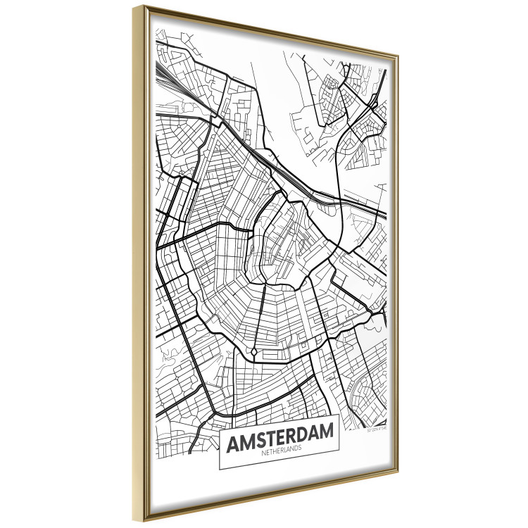 Wall Poster Map of Amsterdam - black and white city map with English labels 116358 additionalImage 14