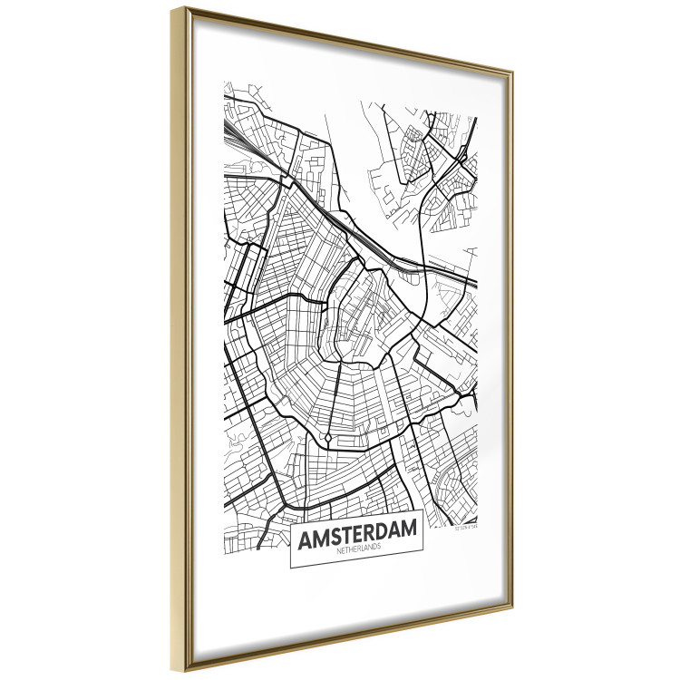 Wall Poster Map of Amsterdam - black and white city map with English labels 116358 additionalImage 8