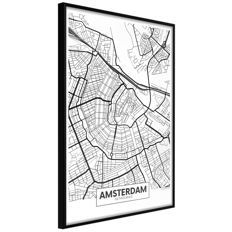 Wall Poster Map of Amsterdam - black and white city map with English labels 116358 additionalImage 10
