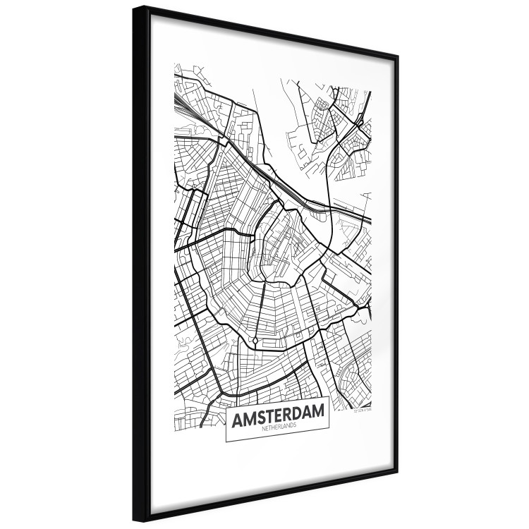 Wall Poster Map of Amsterdam - black and white city map with English labels 116358 additionalImage 13