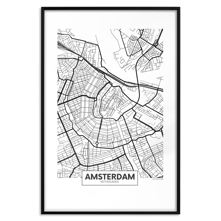 Wall Poster Map of Amsterdam - black and white city map with English labels 116358 additionalImage 16