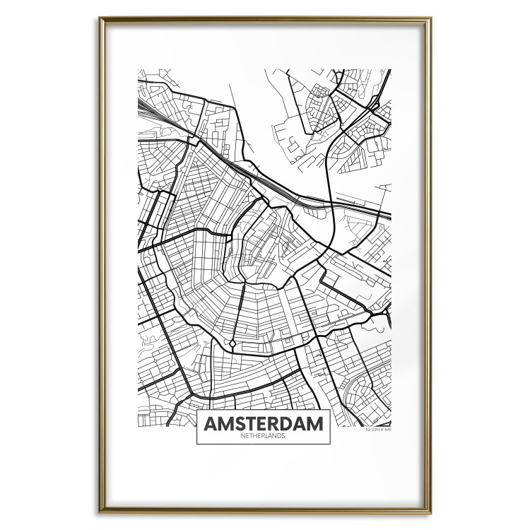 Wall Poster Map of Amsterdam - black and white city map with English labels 116358 additionalImage 17