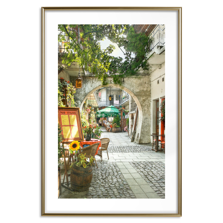 Wall Poster Krakow: Sunny Pub - colorful frame with a charming alley and architecture 118158 additionalImage 16