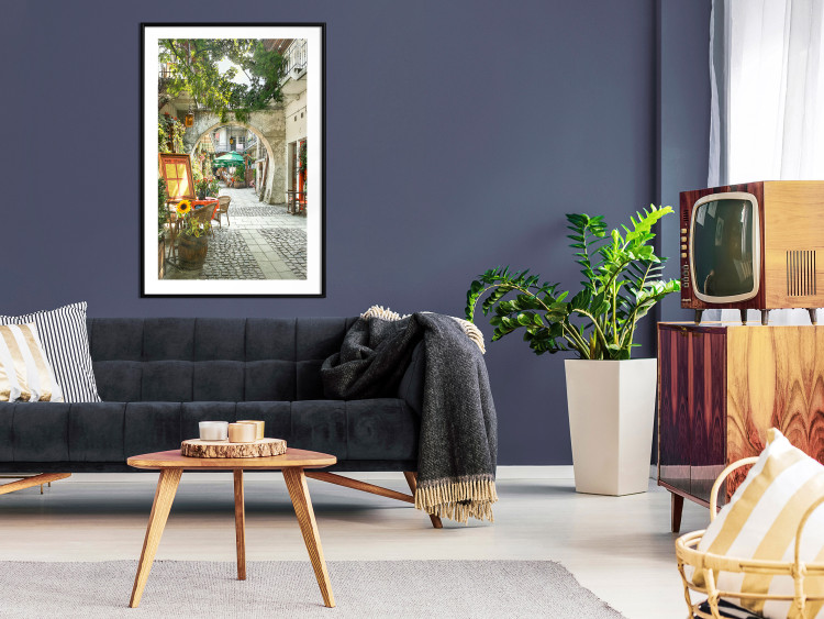Wall Poster Krakow: Sunny Pub - colorful frame with a charming alley and architecture 118158 additionalImage 4