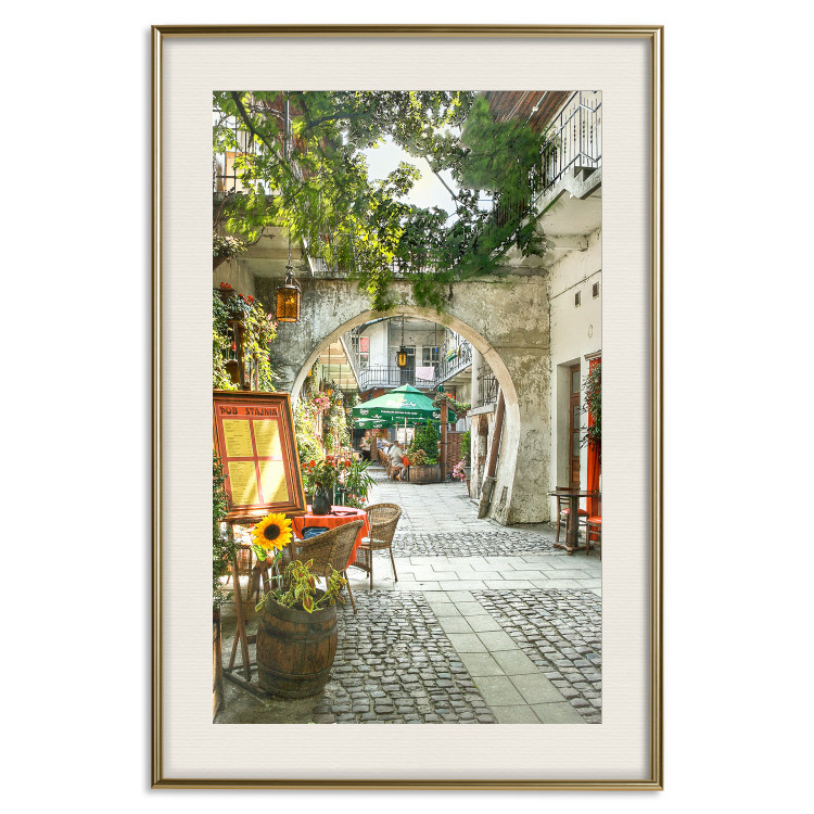 Wall Poster Krakow: Sunny Pub - colorful frame with a charming alley and architecture 118158 additionalImage 19