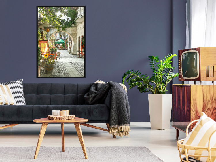 Wall Poster Krakow: Sunny Pub - colorful frame with a charming alley and architecture 118158 additionalImage 3