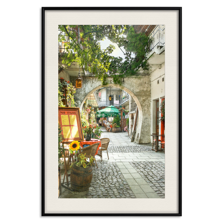 Wall Poster Krakow: Sunny Pub - colorful frame with a charming alley and architecture 118158 additionalImage 18