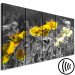 Canvas Art Print Yellow poppies in a grey meadow - 5-Piece photo with yellow flowers 123058 additionalThumb 6