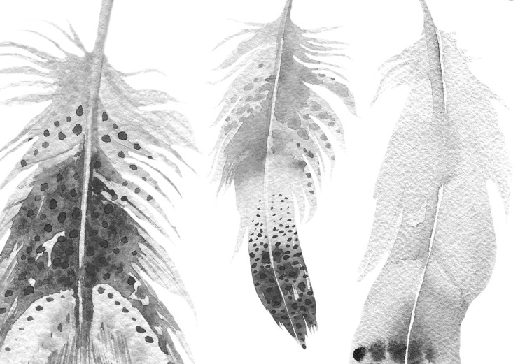 Canvas Print Boho Feathers (1-part) - English Text on White Background 123358 additionalImage 4