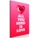 Canvas Print Crystal heart - red and pink motif with the inscription in English 123558 additionalThumb 2