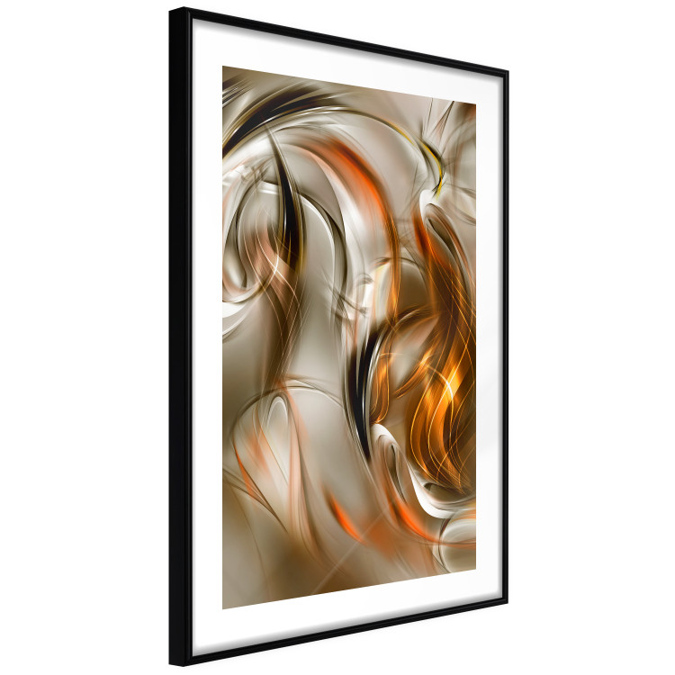 Wall Poster Autumn Wind - abstract golden and silver swirling waves 123858 additionalImage 11