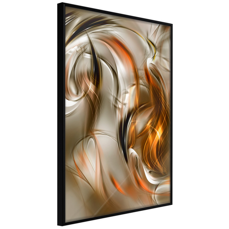 Wall Poster Autumn Wind - abstract golden and silver swirling waves 123858 additionalImage 10