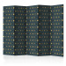 Room Separator Polka Dots II (5-piece) - golden dots pattern on a dark background 124158