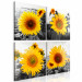 Canvas Print Sunflower Quartet (4 Parts) 124358 additionalThumb 2