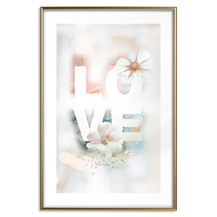 Poster Colorful Love - English text with flowers on a blurred background 125258 additionalImage 14