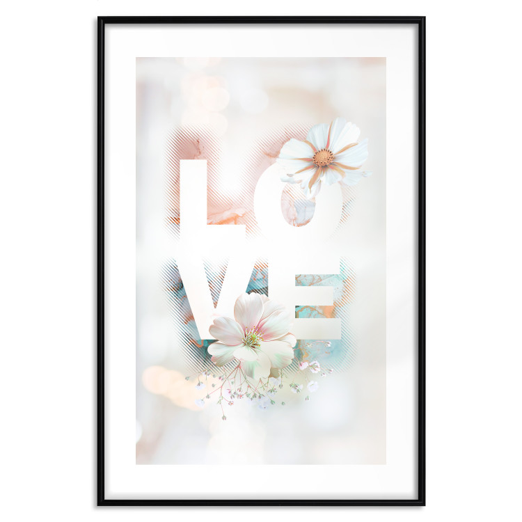 Poster Colorful Love - English text with flowers on a blurred background 125258 additionalImage 15