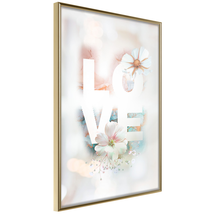 Poster Colorful Love - English text with flowers on a blurred background 125258 additionalImage 12