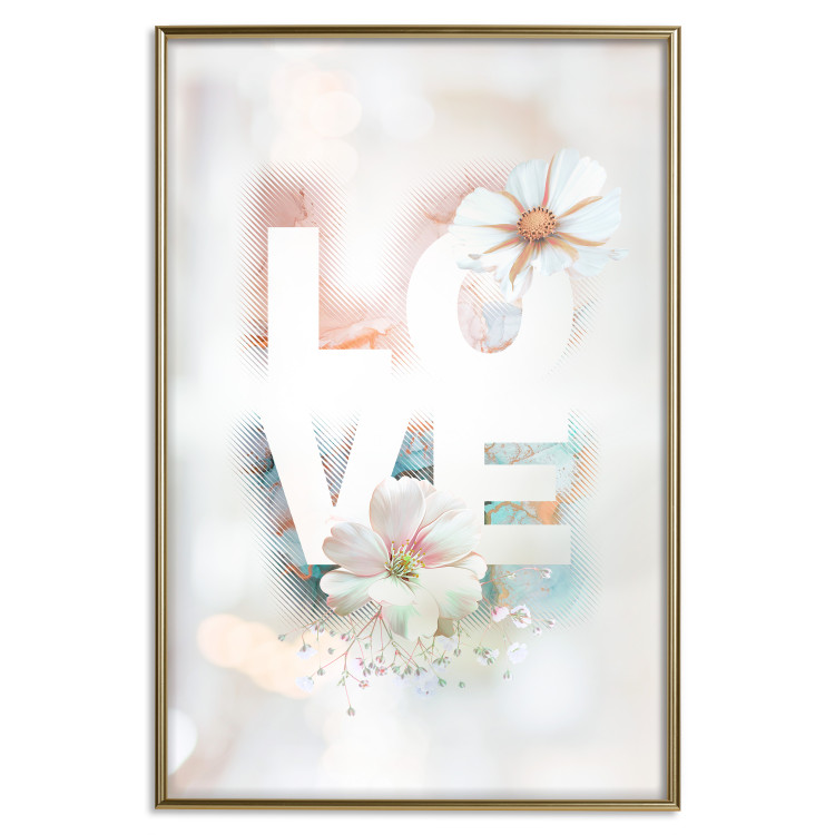 Poster Colorful Love - English text with flowers on a blurred background 125258 additionalImage 16