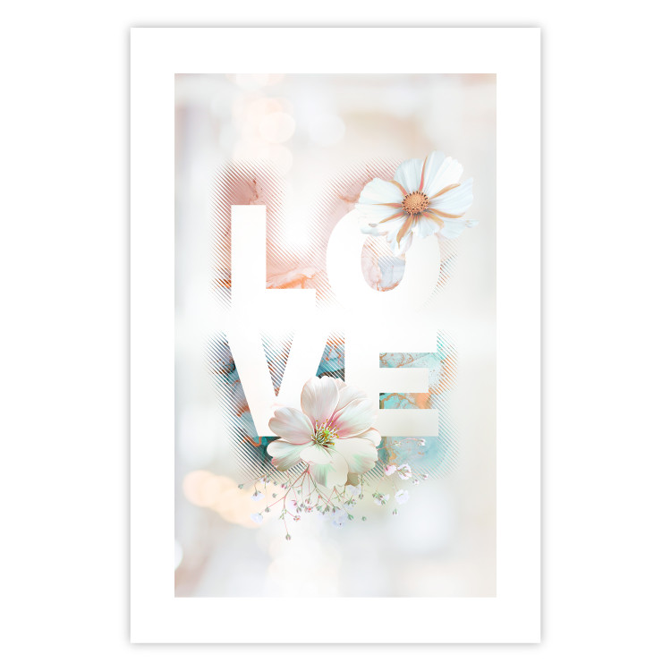 Poster Colorful Love - English text with flowers on a blurred background 125258 additionalImage 19