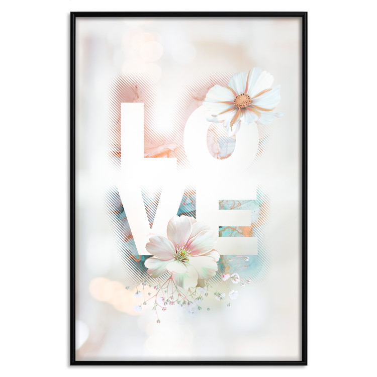 Poster Colorful Love - English text with flowers on a blurred background 125258 additionalImage 18