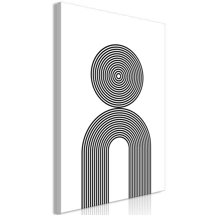 Canvas Art Print Hypnotic lines - black and white abstraction depicting circles 125658 additionalImage 2