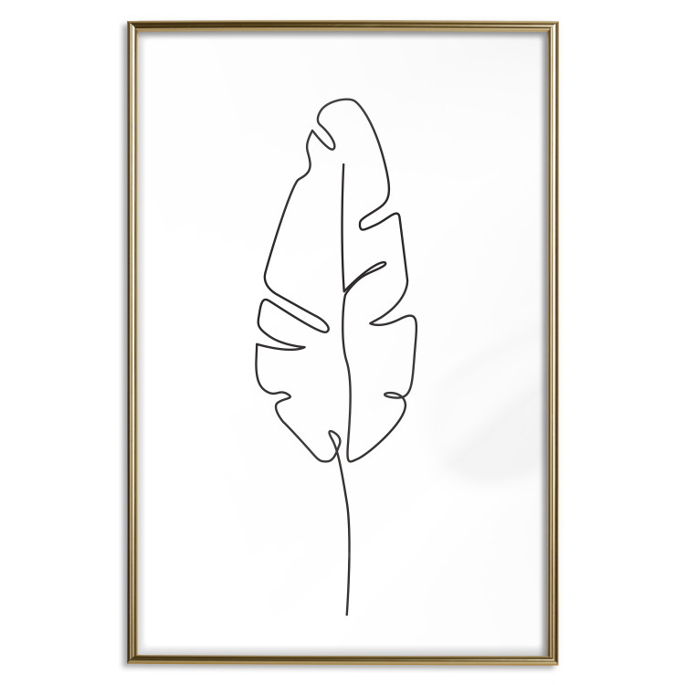 Wall Poster Loneliness in Flight - black leaf pattern on a contrasting white background 125758 additionalImage 20