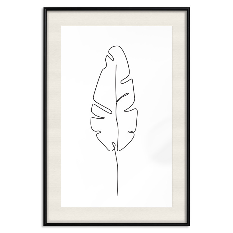 Wall Poster Loneliness in Flight - black leaf pattern on a contrasting white background 125758 additionalImage 18