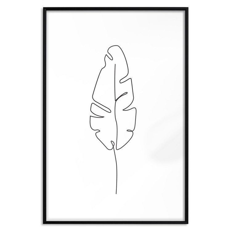 Wall Poster Loneliness in Flight - black leaf pattern on a contrasting white background 125758 additionalImage 15