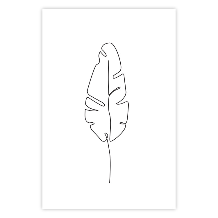 Wall Poster Loneliness in Flight - black leaf pattern on a contrasting white background 125758 additionalImage 19