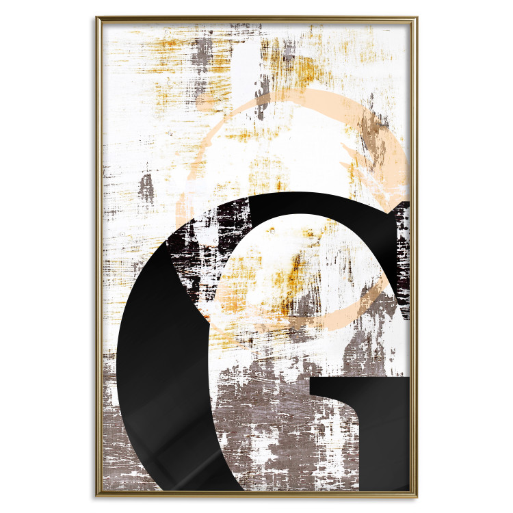 Wall Poster Letter G - black letter among abstract patterns on white background 127858 additionalImage 17