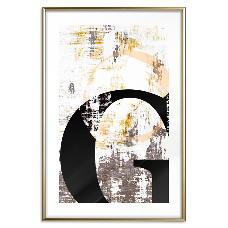 Wall Poster Letter G - black letter among abstract patterns on white background 127858 additionalImage 14