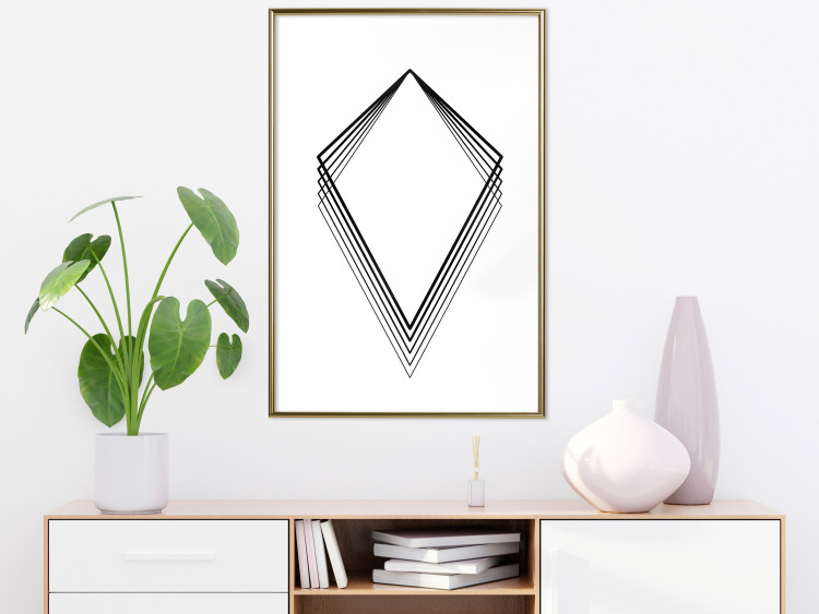 Poster Geometric Shape - line art figures on white contrasting background 127958 additionalImage 7