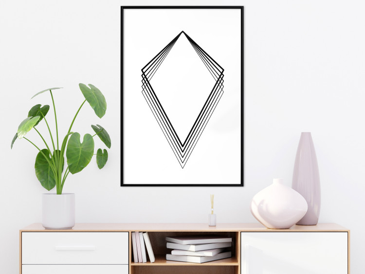 Poster Geometric Shape - line art figures on white contrasting background 127958 additionalImage 4