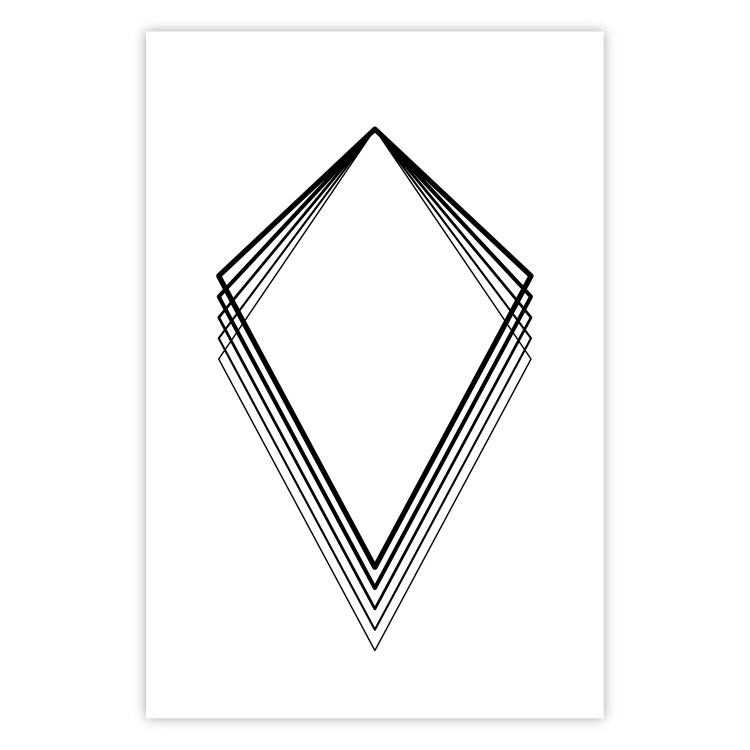 Poster Geometric Shape - line art figures on white contrasting background 127958