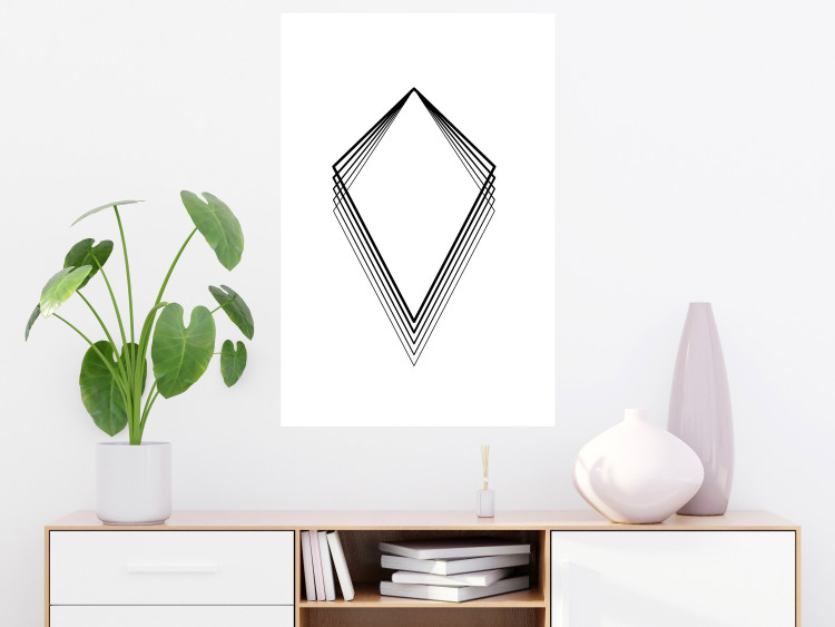 Poster Geometric Shape - line art figures on white contrasting background 127958 additionalImage 3
