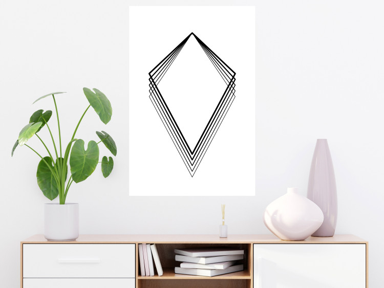 Poster Geometric Shape - line art figures on white contrasting background 127958 additionalImage 2