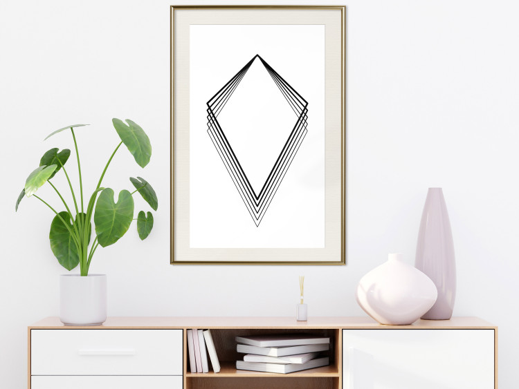 Poster Geometric Shape - line art figures on white contrasting background 127958 additionalImage 22