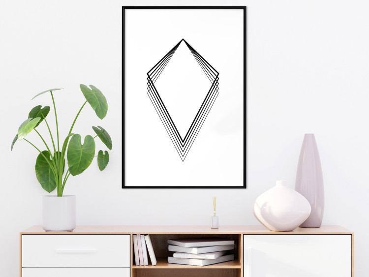 Poster Geometric Shape - line art figures on white contrasting background 127958 additionalImage 23