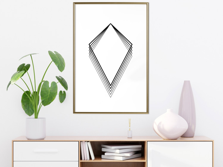 Poster Geometric Shape - line art figures on white contrasting background 127958 additionalImage 15