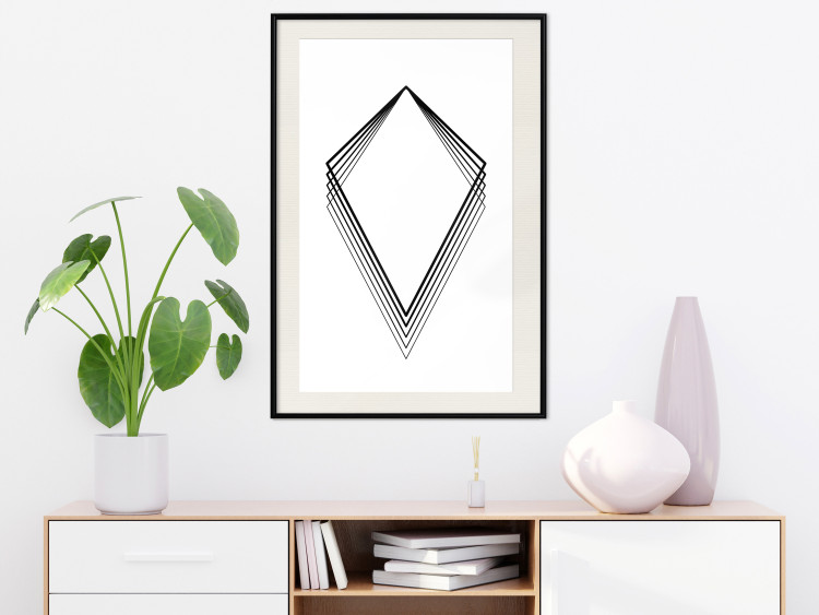 Poster Geometric Shape - line art figures on white contrasting background 127958 additionalImage 24