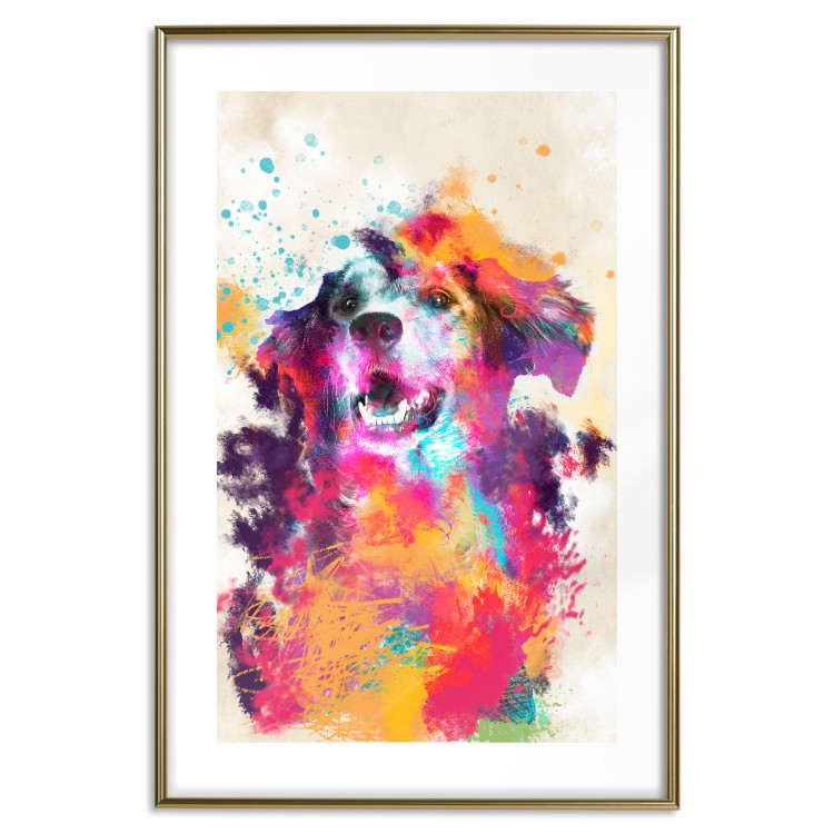 Poster Watercolor Dog - unique colorful abstraction with domestic animal 128858 additionalImage 14