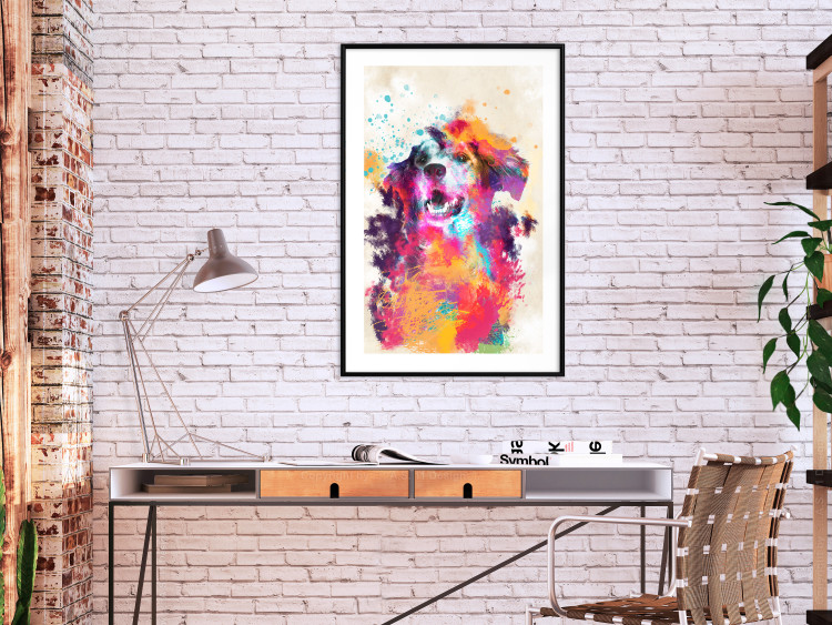 Poster Watercolor Dog - unique colorful abstraction with domestic animal 128858 additionalImage 23