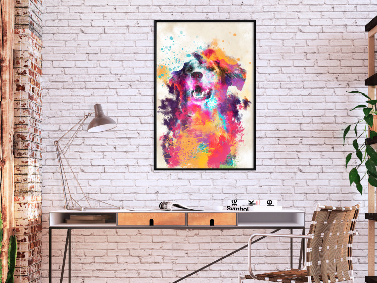 Poster Watercolor Dog - unique colorful abstraction with domestic animal 128858 additionalImage 6