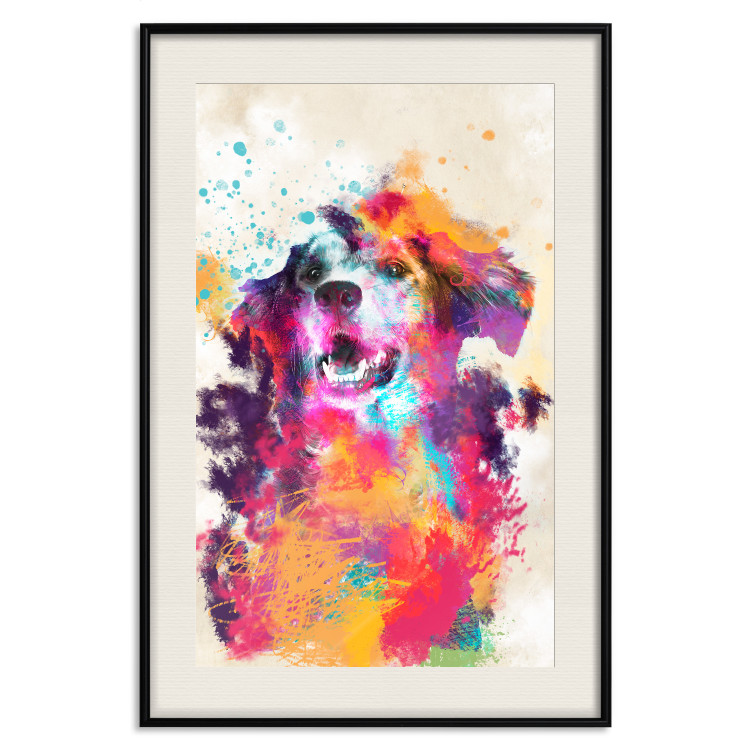 Poster Watercolor Dog - unique colorful abstraction with domestic animal 128858 additionalImage 19