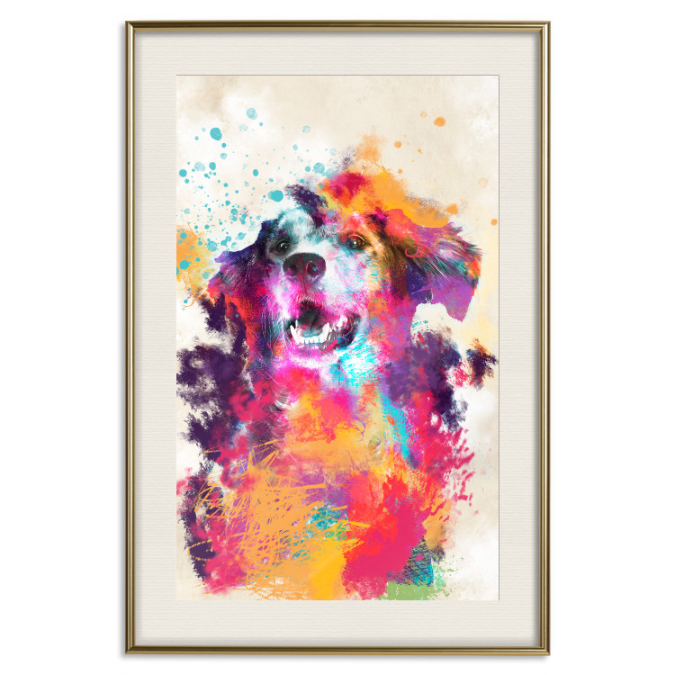 Poster Watercolor Dog - unique colorful abstraction with domestic animal 128858 additionalImage 20