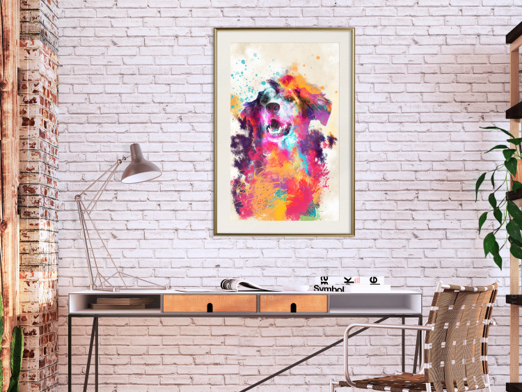 Poster Watercolor Dog - unique colorful abstraction with domestic animal 128858 additionalImage 22