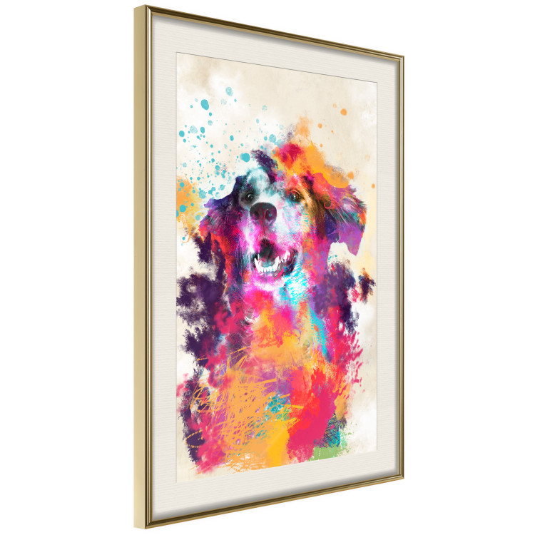 Poster Watercolor Dog - unique colorful abstraction with domestic animal 128858 additionalImage 3